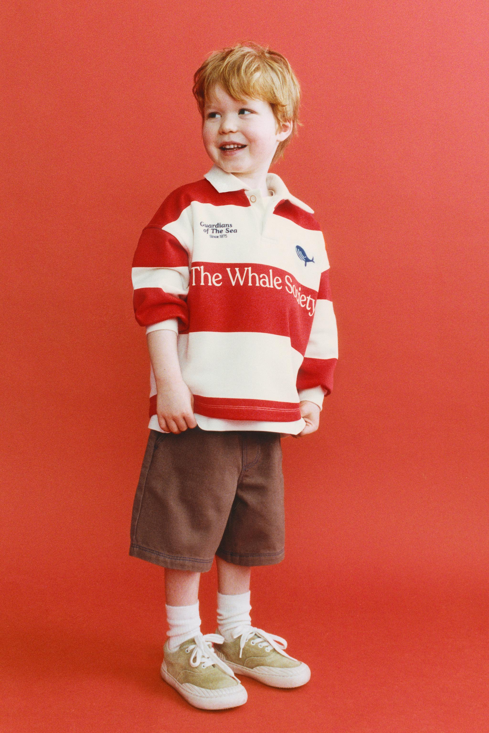 EMBROIDERED WHALE STRIPED POLO SHIRT
